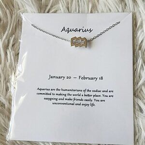 Aquarius Zodiac Pendant Necklace